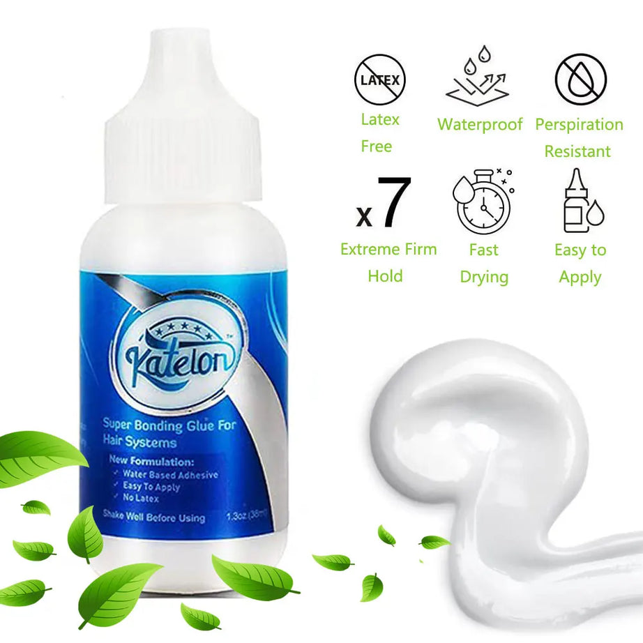 Colle imperméable pour perruques à lace front, 38 ml, colle liquide adhésive pour cheveux, bâtonnet de cire pour perruque, spray colorant pour dentelle, bande élastique fondante