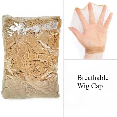 Bonnets de perruque HD en gros, transparents et de haute qualité, en nylon extensible avec dentelle frontale, pour femmes et hommes, châtain clair.