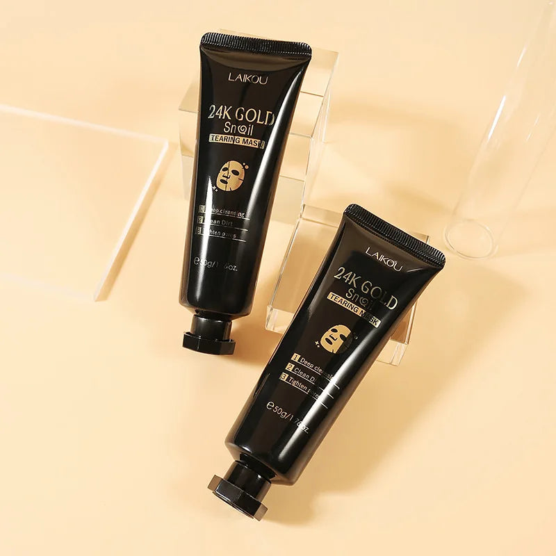 Masque visage exfoliant à l'or 24 carats LAIKOU Sakura : anti-rides, blanchissant, éliminateur de points noirs, masque à déchirer, produits de soin de la peau