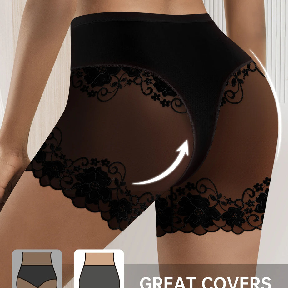 Lot de 2 culottes shorty transparentes pour femmes - Confortables, taille mi-haute, respirantes, ne roulent pas, idéales pour les soirées en amoureux et au quotidien