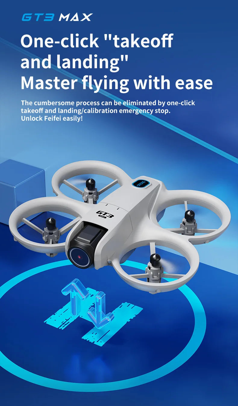 Drone GT3 MAX 2025 - 8K HD 4,3" - Télécommande - Mode sans tête - Hélicoptère - Flip 360° - Quadricoptère - Jouet - Mini drone - Cadeau pour enfant