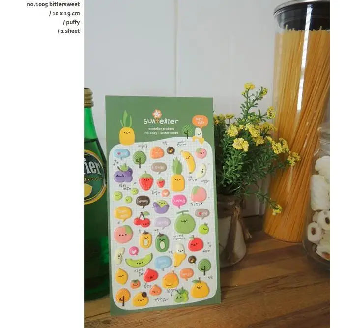 Autocollants Suatelier Foods, scrapbooking esthétique, jolis stickers pour carnets de voyage, décorations coréennes, agendas et fournitures de loisirs créatifs.