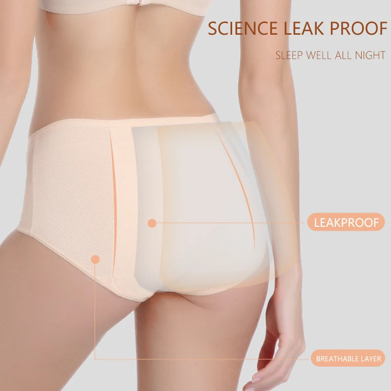 Lot de 5 culottes menstruelles anti-fuites pour femmes, sous-vêtements menstruels sexy, culottes physiologiques imperméables et coupe menstruelle.