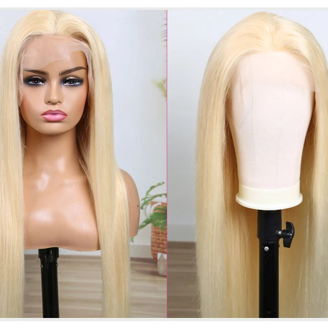 13x4 13x6 360 HD Transparent 613 Honey Blonde Color Lace Front Human Hair Wigs for Women Raw Brazilian Straight Lace Frontal Wig