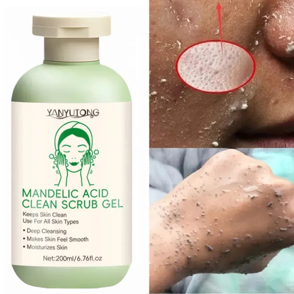 Gel exfoliant visage nettoyant en profondeur, purifiant les pores, soin éclaircissant, hydratant et réparateur, gommage visage