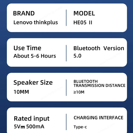 Écouteurs Bluetooth Lenovo HE05X 100 % originaux, étanches, son Hi-Fi, tour de cou magnétique, casque de sport
