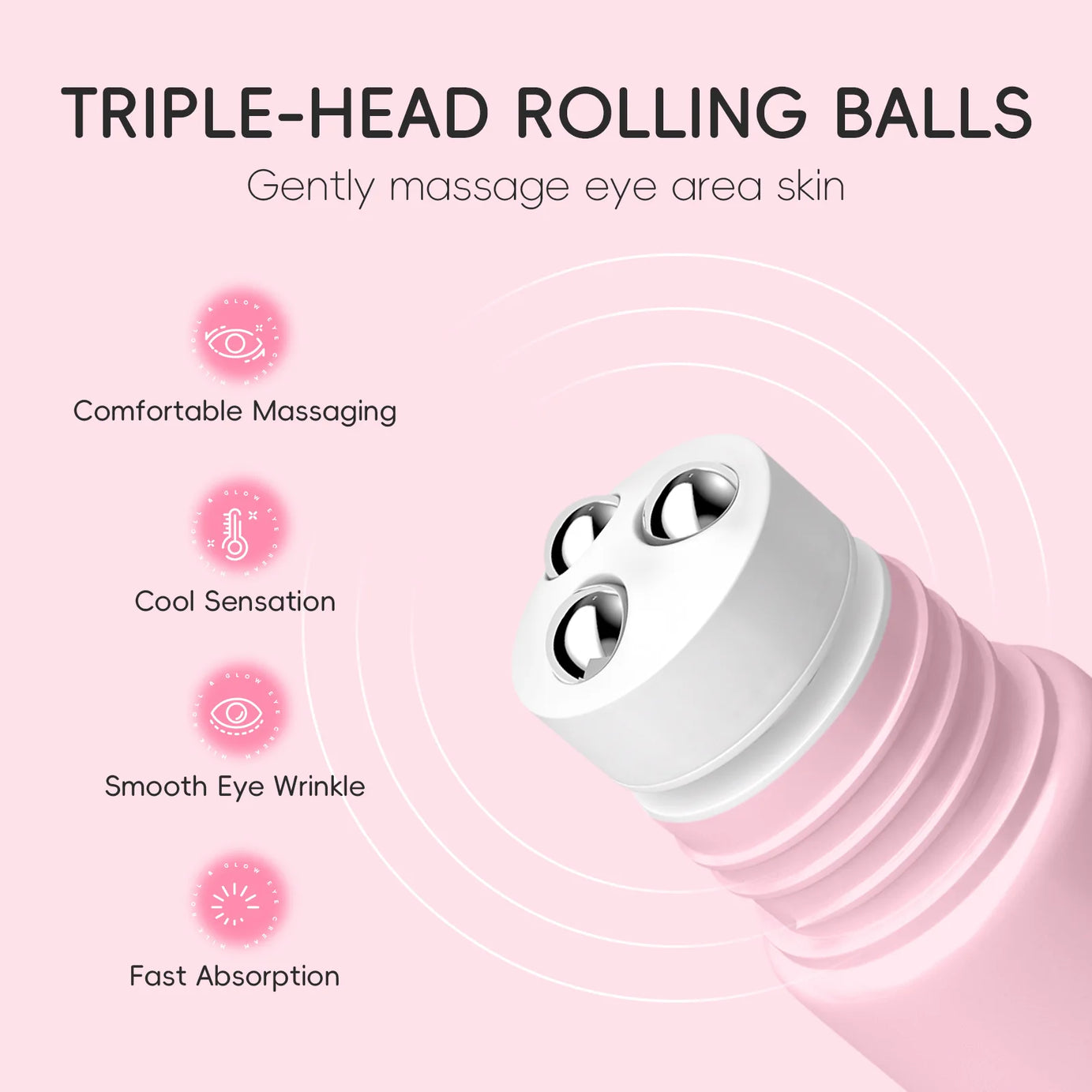 LAIKOU Sakura Eye Serum Roller Massage con ácido hialurónico para el cuidado de la piel, bolsas en los ojos, crema hidratante para ojeras 15 ml