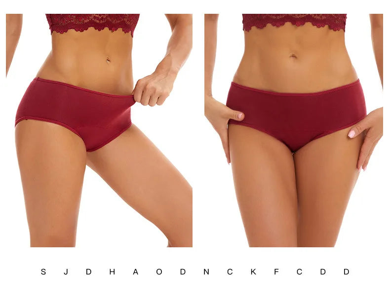 Lot de 3 culottes menstruelles pour femmes, anti-fuites, en coton, absorbantes, physiologiques, pour les règles.