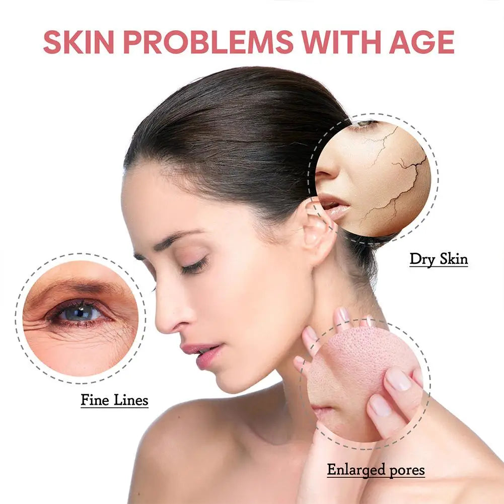Sérum visage 5 en 1 : Atténue les ridules, raffermit, hydrate et illumine le teint, enrichi en vitamine C et en acide hyaluronique, resserre les pores. Soin de la peau.