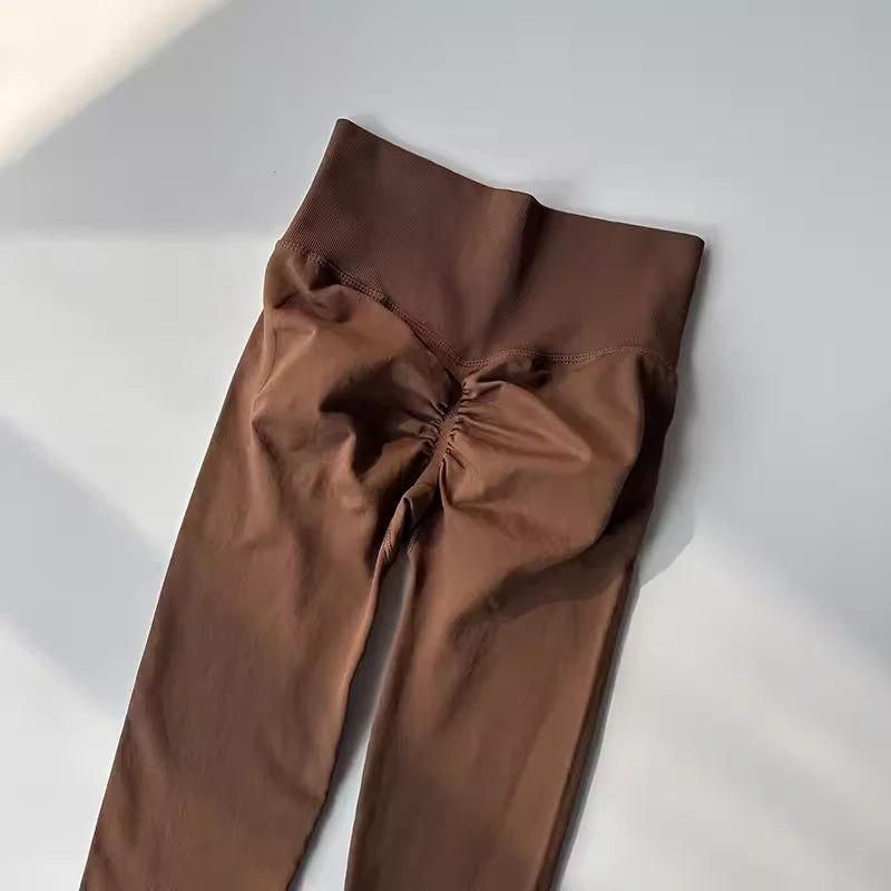 Leggings de yoga taille haute pour femme, sans coutures, effet push-up, pour le sport, le fitness et la course à pied, gainants et ultra-élastiques.