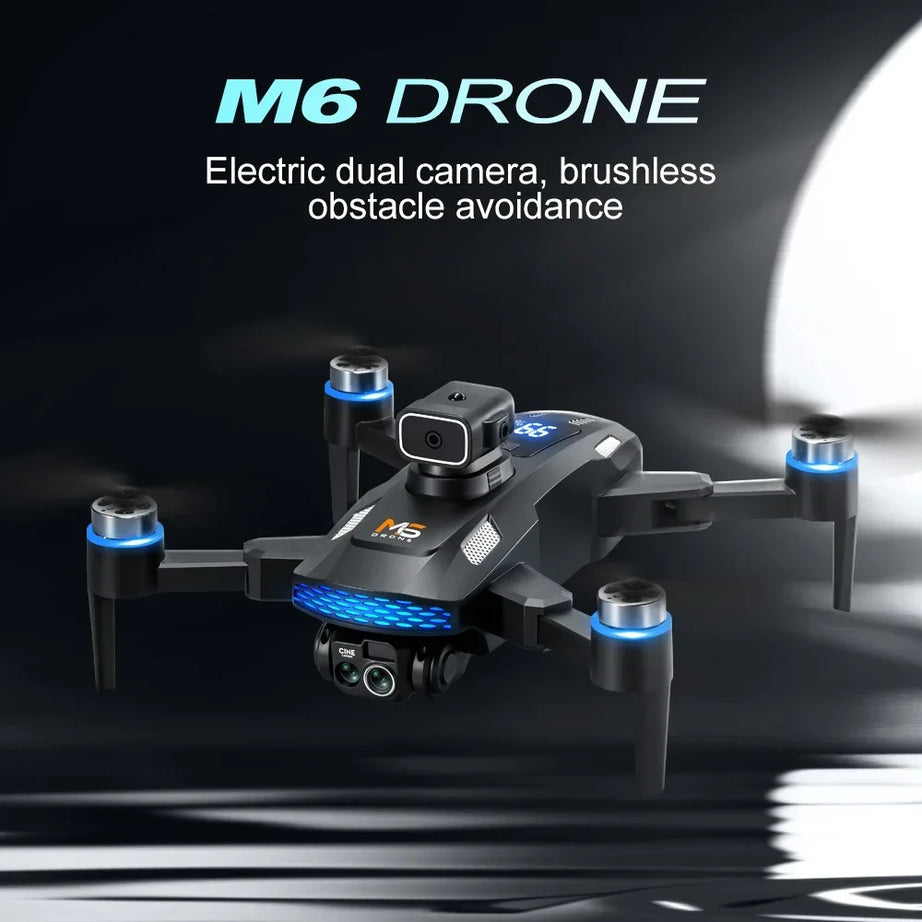 Drone M6 8K Pro original avec caméra HD 4K FPV Wi-Fi 5G pour prises de vue aériennes professionnelles. Quadricoptère radiocommandé avec écran intégré.
