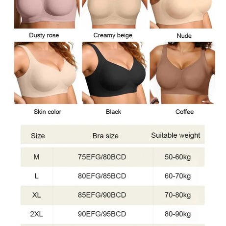 Soutien-gorge push-up sans armatures, sous-vêtements confortables et sans coutures pour femme, doux, respirant et hypoallergénique, sans armatures, idéal au quotidien.