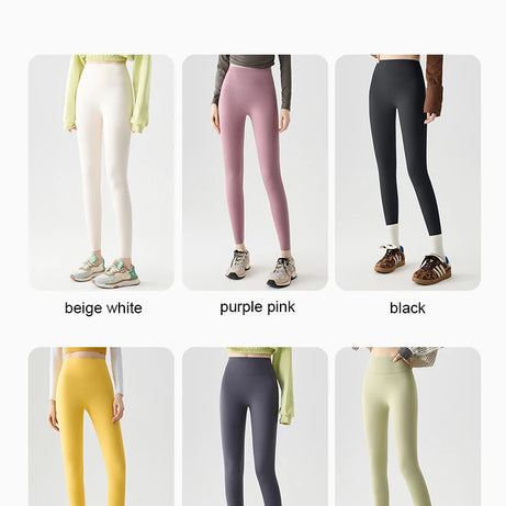 Leggings de sport et de fitness BIVIGAOS Printemps-Été, colorés, sans coutures, effet peau de requin, fins, élastiques et moulants.