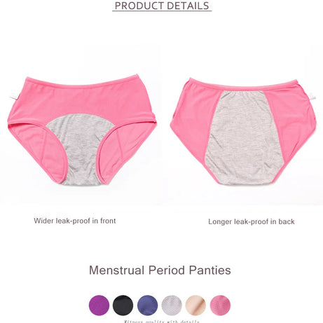 Lot de 5 culottes menstruelles anti-fuites pour femmes, sous-vêtements menstruels sexy, culottes physiologiques imperméables et coupe menstruelle.