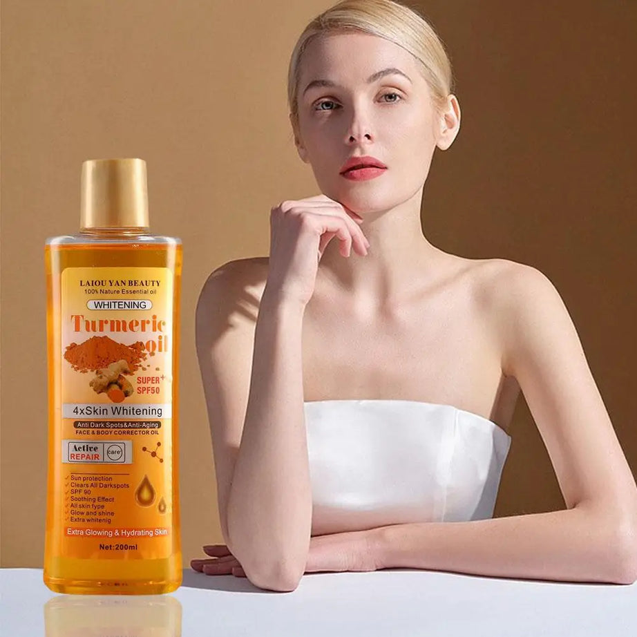 Huile essentielle de curcuma et de gingembre (200 ml) - Soin hydratant intense - Sérum visage nourrissant et lissant