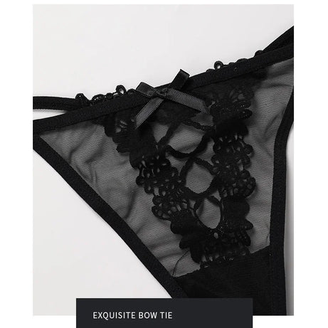 Sexy Girls G String Lace Panties Women Briefs Hollow Out Transparent Thong Thin Underwear Female Low Waist Lingerie Size S-XL