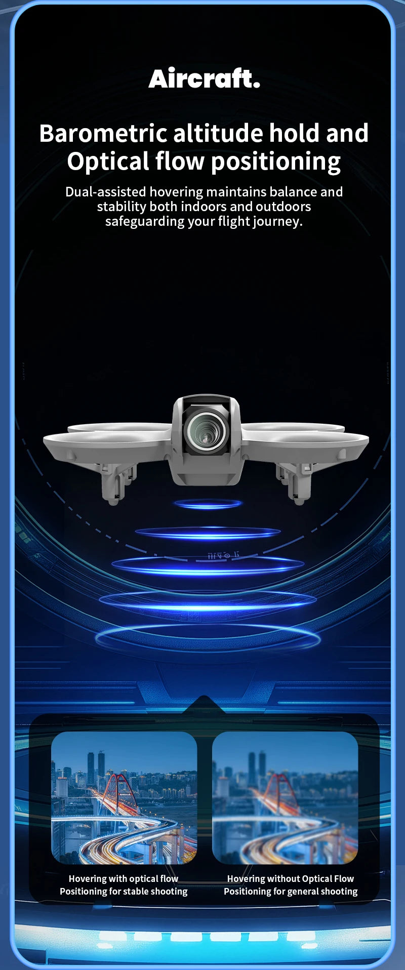 Nouveau mini drone H135 WIFI FPV Hover, caméra 4K professionnelle, lumières colorées, drone RC pliable, quadricoptère, jouet RC, cadeau
