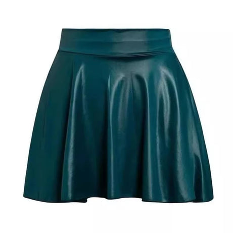 Jupe courte élastique polyvalente pour femme, en similicuir, taille haute, idéale pour le patinage, le travail et les soirées. Parfaite pour le travail et les sorties en boîte de nuit.