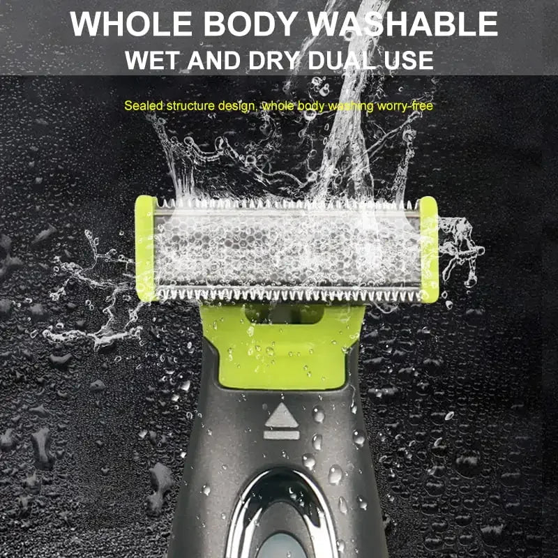 Rasoir électrique MLG pour hommes et femmes, portable, pour le corps entier, avec lame en T et port USB, idéal pour la barbe et les aisselles. Lavable.