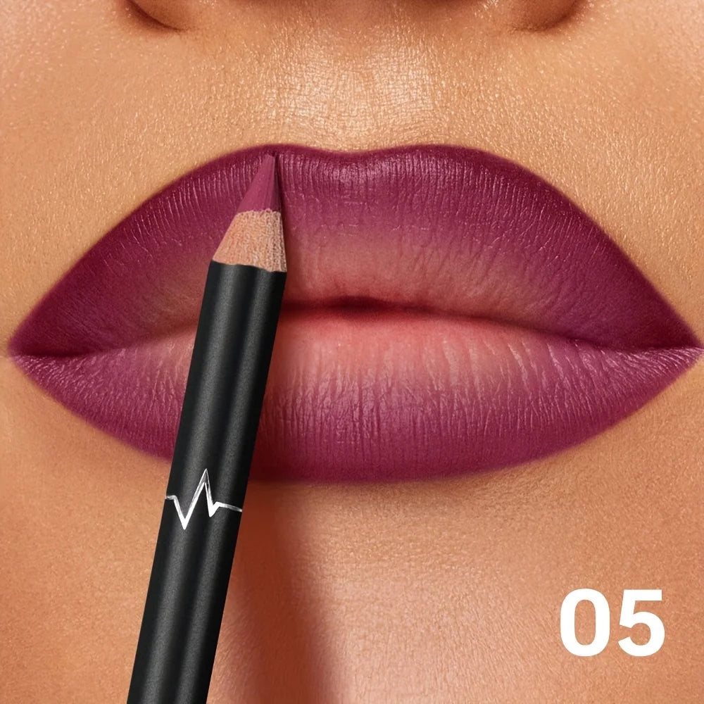 Crayon à lèvres mat waterproof 6 couleurs Pudaier - Formule longue tenue sans transfert, fini mat, 6 teintes polyvalentes