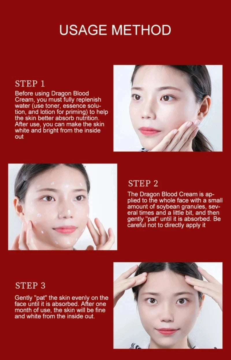 Crème visage Sang de Dragon, essence de rétinol et de placenta, éclaircissante, liftante et raffermissante, soin coréen