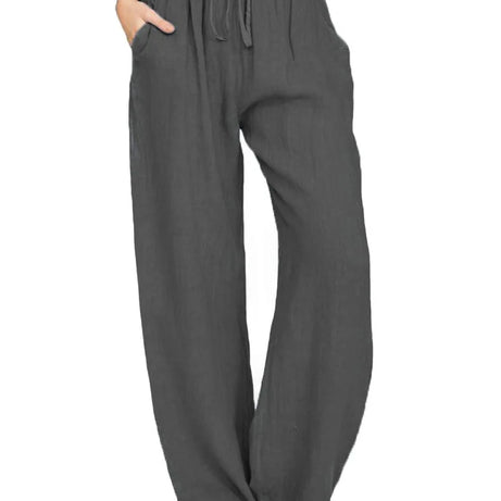 Nouveaux vêtements décontractés d'été et d'automne pour femmes en Europe, en Amérique et en Europe. Pantalons décontractés amples en coton et chanvre.