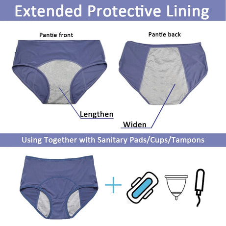 Lot de 5 culottes menstruelles anti-fuites pour femmes, sous-vêtements menstruels sexy, culottes physiologiques imperméables et coupe menstruelle.