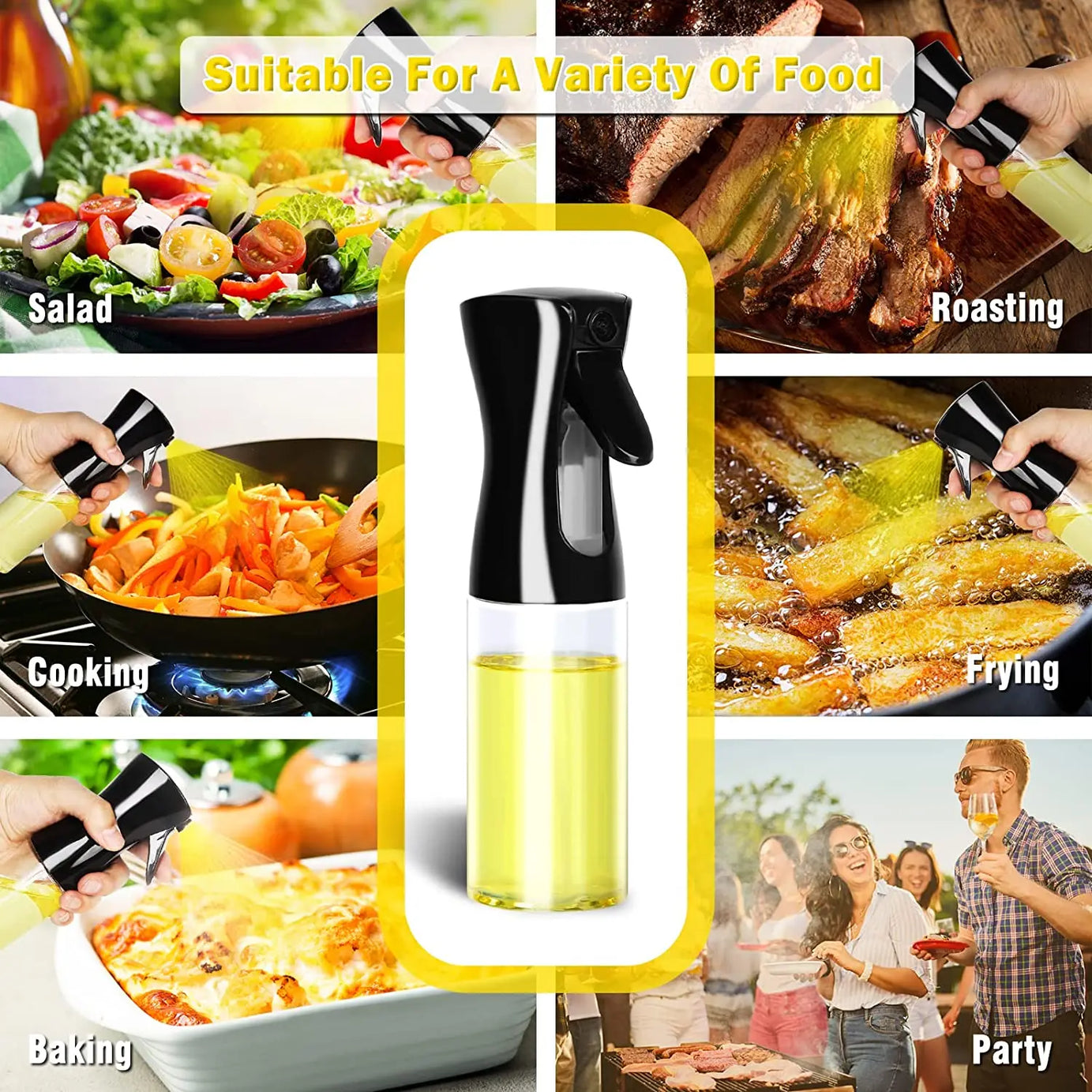 Flacon pulvérisateur d'huile de 200/300/500 ml pour barbecue et cuisson à l'huile d'olive, flacon en plastique, flacon vide pour vinaigre ou pinceau à huile