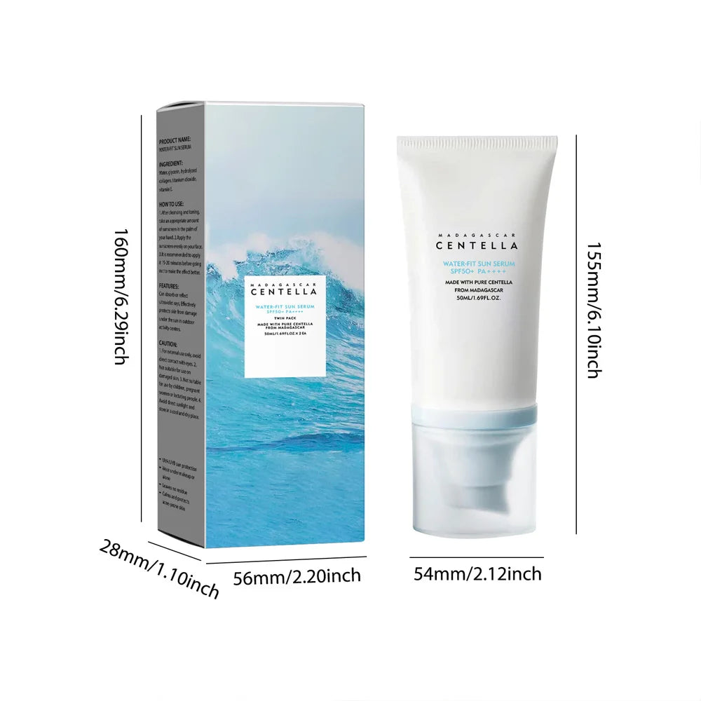 Crème solaire visage originale 50+ à la centella, protectrice UV, éclaircissante et hydratante, soin du corps coréen