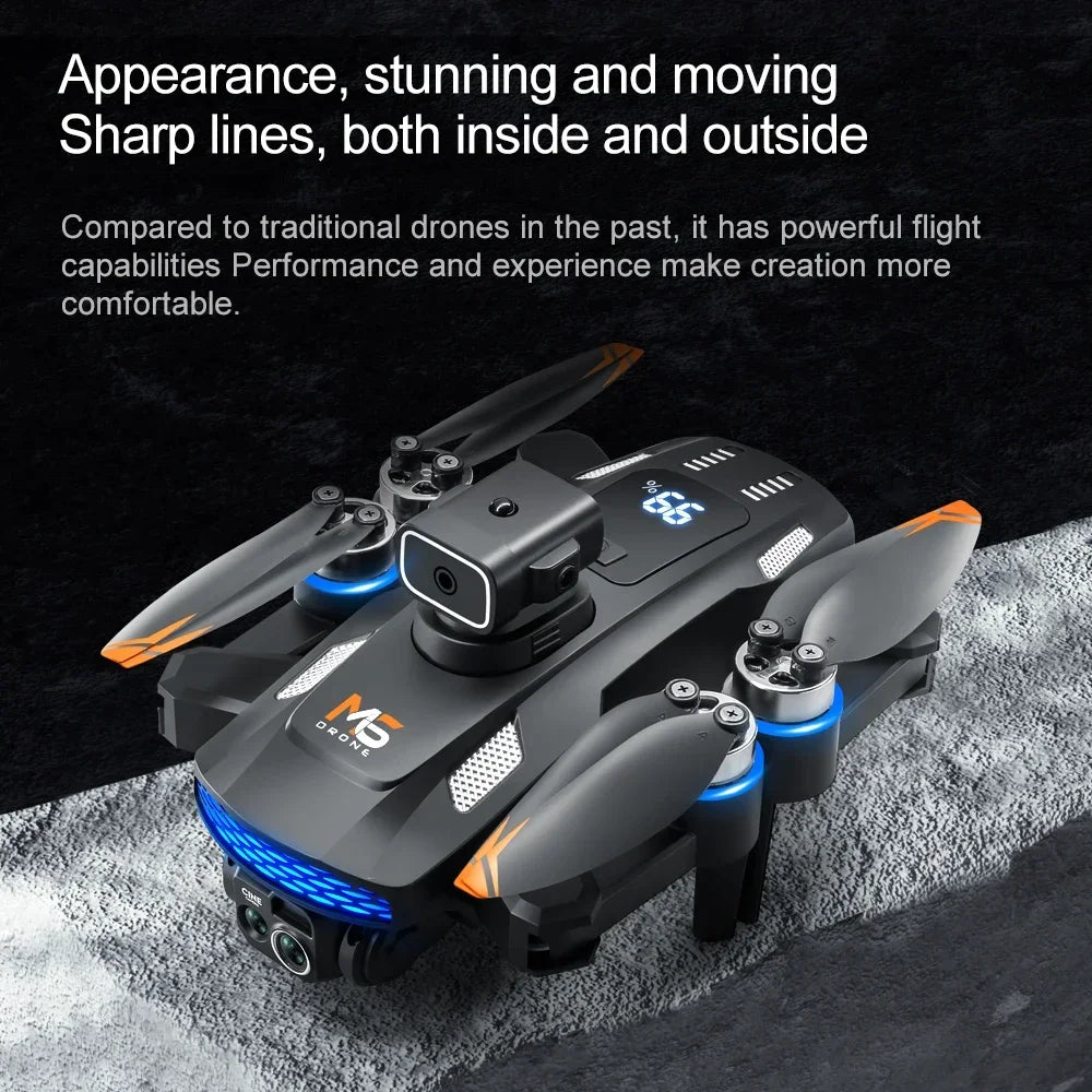 Drone M6 8K Pro original avec caméra HD 4K FPV Wi-Fi 5G pour prises de vue aériennes professionnelles. Quadricoptère radiocommandé avec écran intégré.