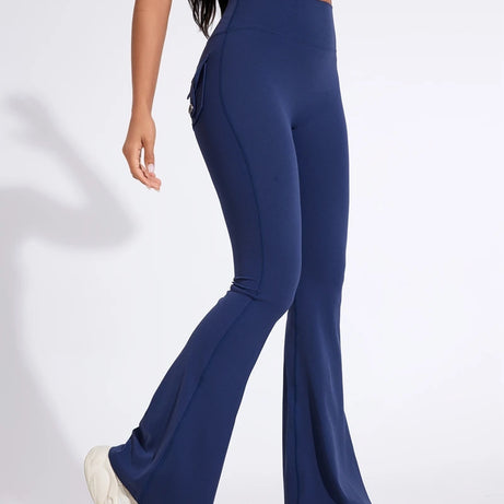 Pantalon de yoga taille haute à poches pour femme DIAS FIT JOY, effet push-up, séchage rapide, idéal pour la course, le sport et la salle de gym.