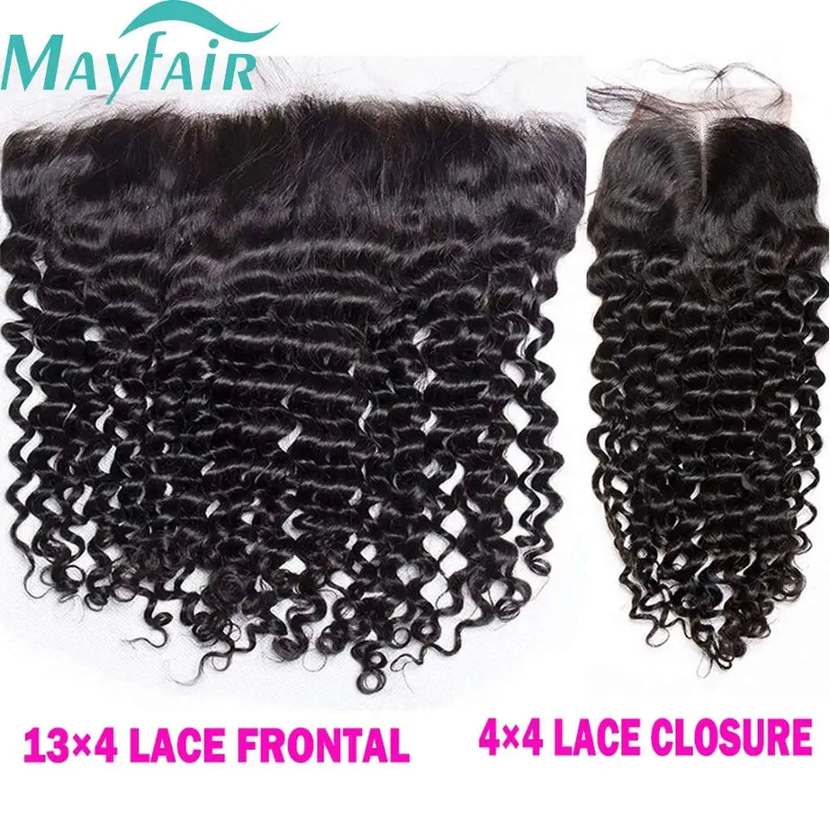 Lace Frontale transparente HD 12A en dentelle 13x4, effet ondulé, fermeture 4x4, cheveux humains brésiliens, effet bouclé crépu et lisse.