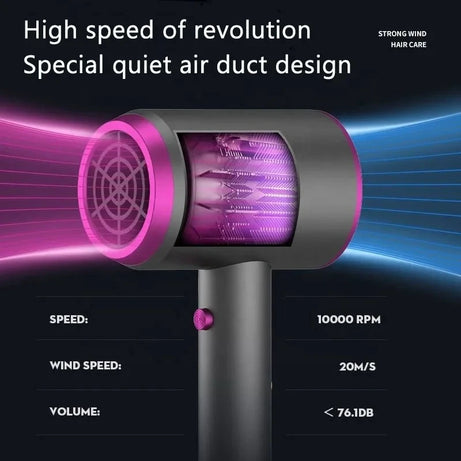 Sèche-cheveux professionnel portable avec protection ionique et thermique, idéal pour la maison, l'hôtel et les voyages. Usage domestique et hôtelier.