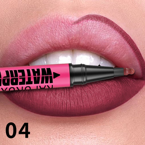 Crayon à lèvres liquide mat 12 couleurs, waterproof, effet repulpant, pour un contour des lèvres naturel et un maquillage contour des lèvres impeccable.