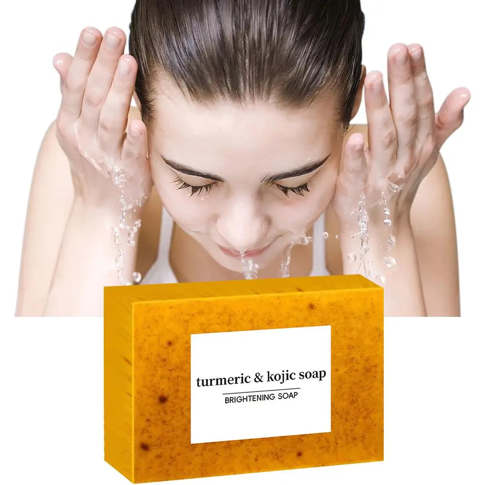 Savon Artisanal Curcuma & Acide Kojique au Citron – Éclat, Anti-Taches Visage & Corps – 100g