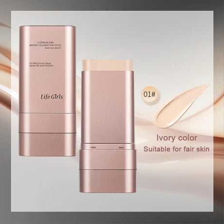 Fond de teint stick double embout Life Girls Watery avec pinceau, maquillage naturel longue tenue et impeccable pour le visage
