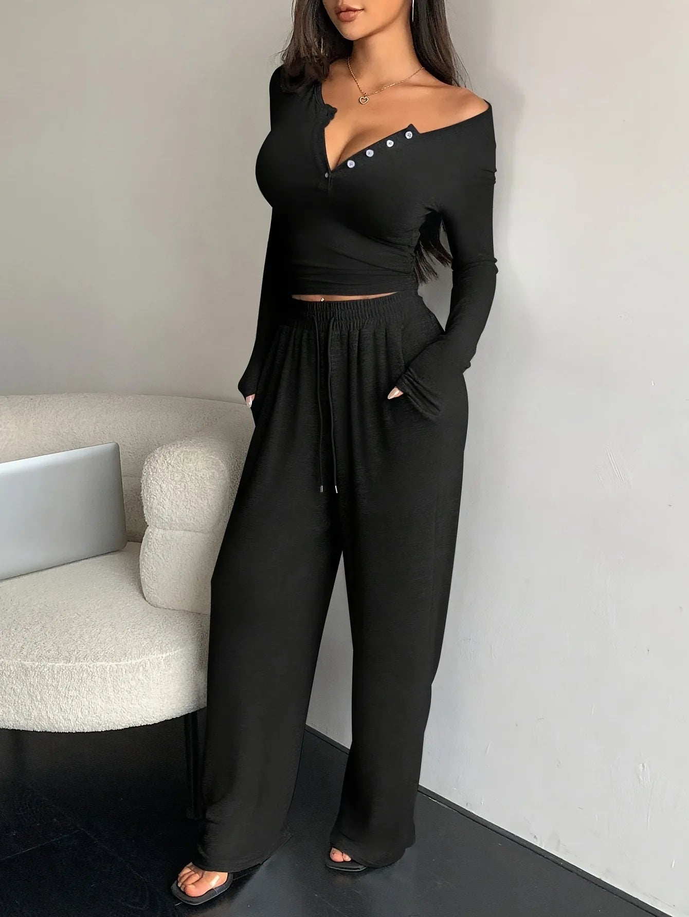 Pyjama femme, nuisette d'hiver, ensemble pyjama femme, vêtements d'intérieur, pyjama à manches longues, vêtements de nuit pour femme