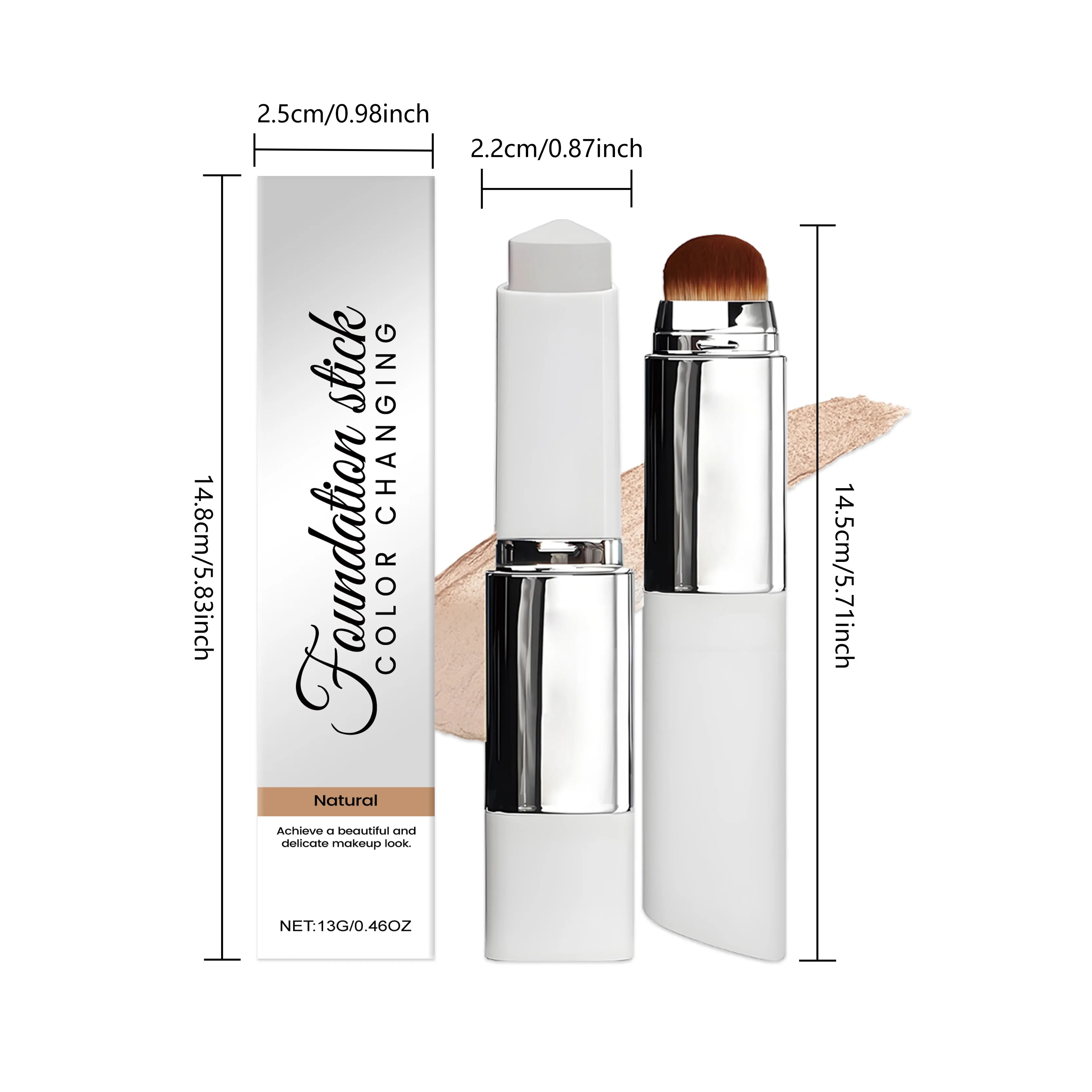 Fond de teint stick double embout avec pinceau, 3 teintes, léger, hydratant, illuminateur, matifiant, correcteur, fond de teint stick 2 en 1