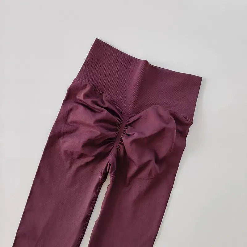 Leggings de yoga taille haute pour femme, sans coutures, effet push-up, pour le sport, le fitness et la course à pied, gainants et ultra-élastiques.
