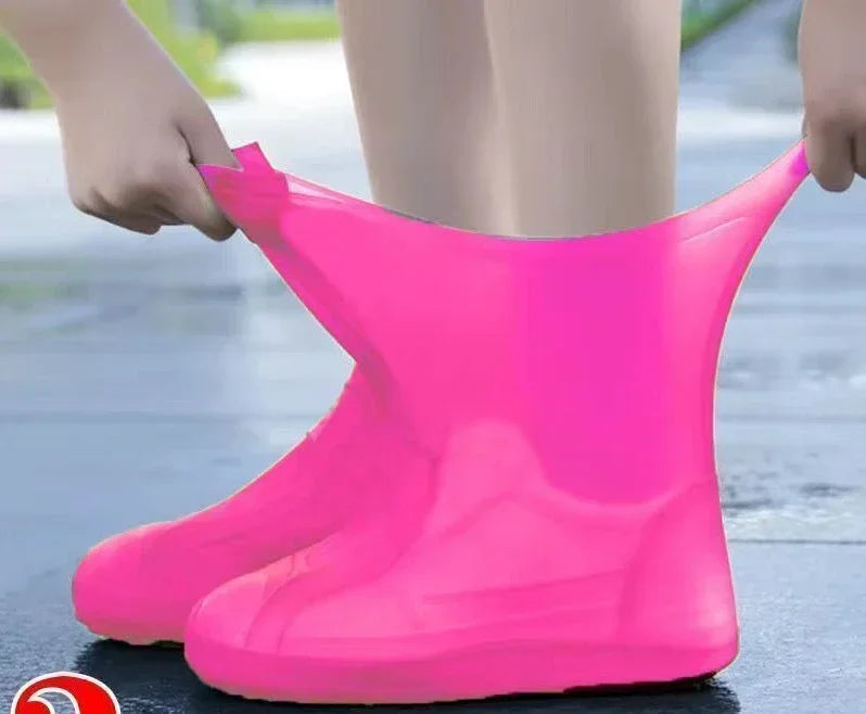 1 par de cubrezapatos impermeables de silicona, resistentes a los labios, de goma, para botas de lluvia, accesorios para exteriores en días lluviosos.