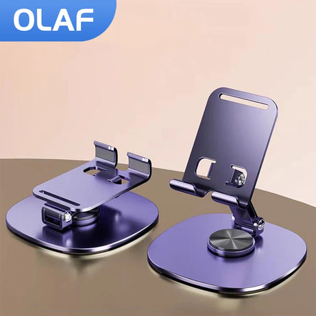 Support de téléphone portable rotatif Olaf pour table, compatible iPad, Samsung et iPhone 15, 14 et 13 pouces.