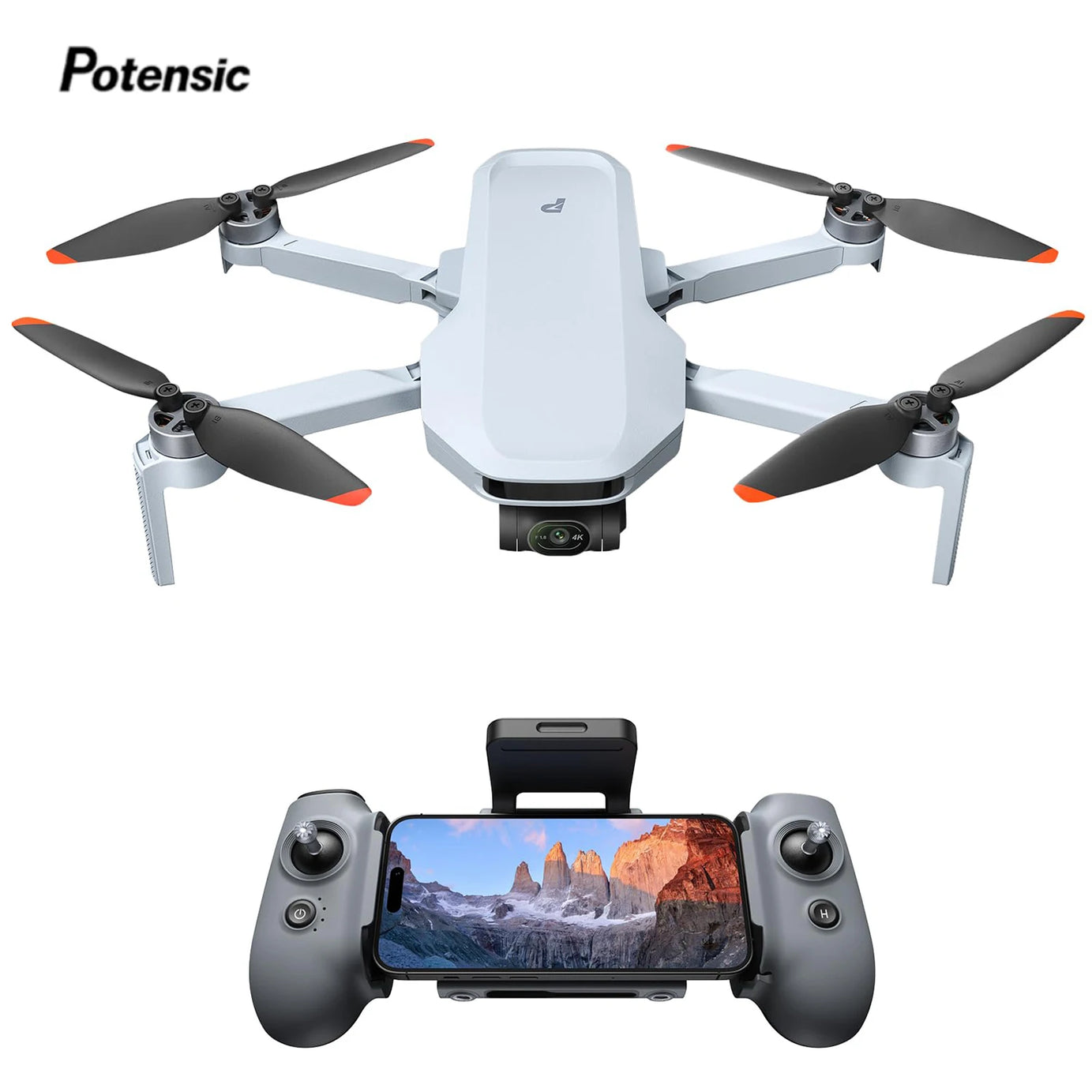 Drone Potensic ATOM 2 avec caméra, vidéo 4K HDR, photo 8K, nacelle 3 axes, moins de 249 g, prise de vue verticale, portée de 10 km, mode nuit IA, suivi IA