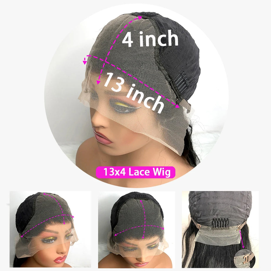 Perruque frontale Deep Wave 13x6 en dentelle HD, cheveux brésiliens, ligne de cheveux naturelle pré-épilée, perruque en cheveux humains avec lace front de 40 pouces.