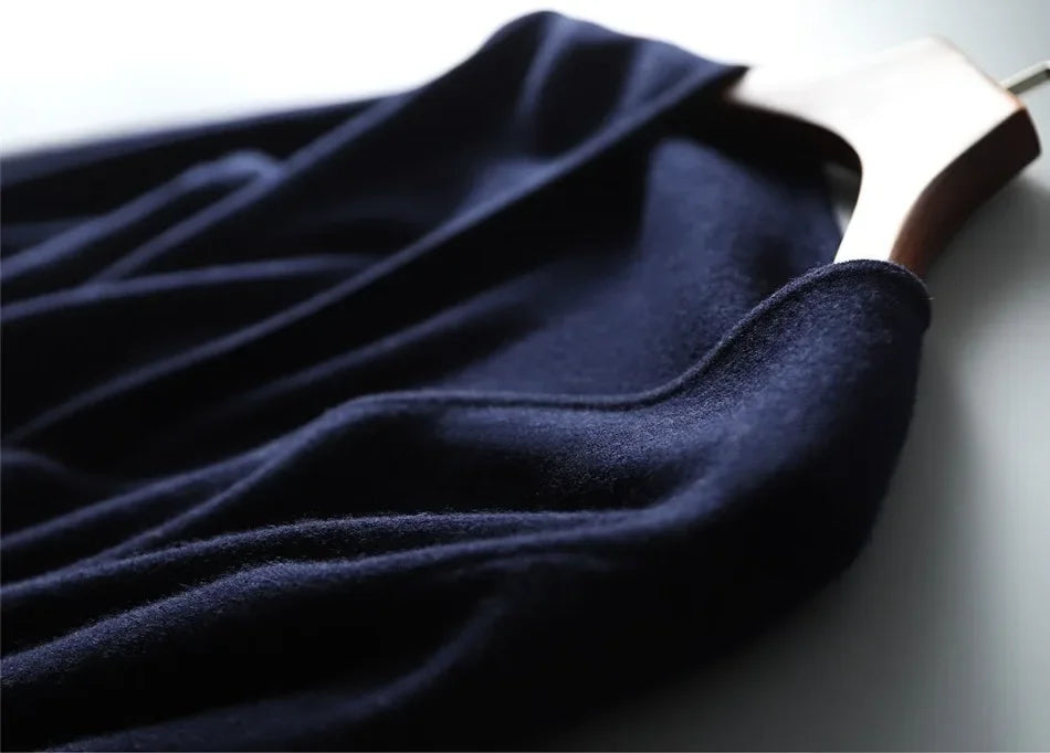 Pull d'automne-hiver pour femme, robe cache-cœur à col V, style coréen, jupe ample et élégante en maille
