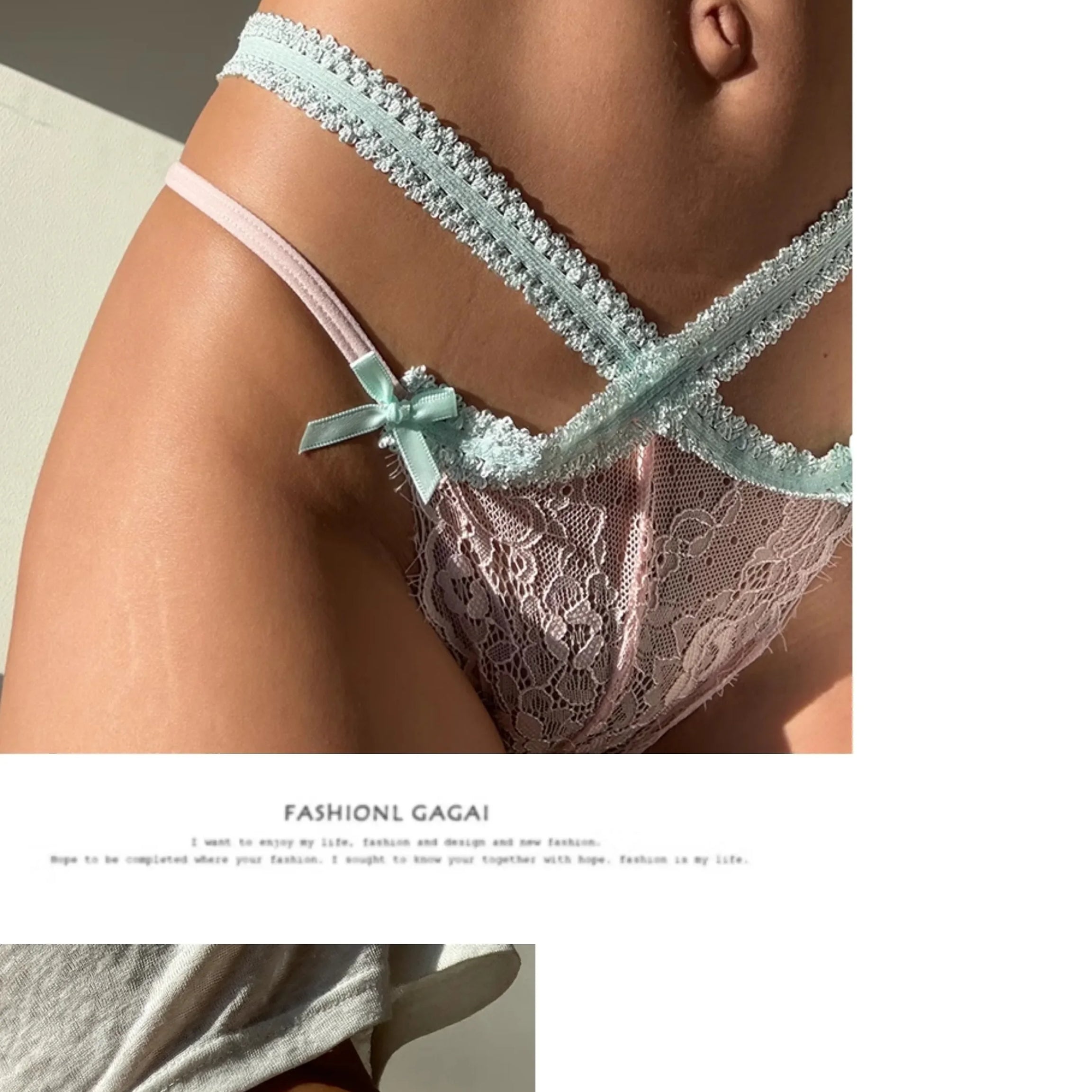 Culotte sexy pour femme SP&CITY, taille basse, avec nœud transparent et entrejambe en coton doux et fin, ornée de dentelle et de bandes croisées.