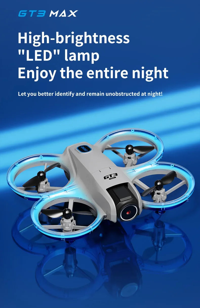 Drone GT3 MAX 2025 - 8K HD 4,3" - Télécommande - Mode sans tête - Hélicoptère - Flip 360° - Quadricoptère - Jouet - Mini drone - Cadeau pour enfant