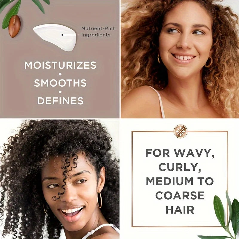 Crème définissante de boucles GZE à l'huile d'argan pour cheveux ondulés et bouclés. Soin hydratant et revitalisant en profondeur pour des cheveux brillants et souples.
