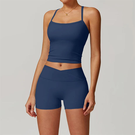 Ensemble de yoga 2 pièces pour femme, survêtement de sport, tenue de Pilates et fitness, soutien-gorge push-up et legging.