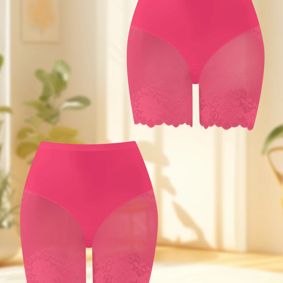 Lot de 2 culottes shorty transparentes pour femmes - Confortables, taille mi-haute, respirantes, ne roulent pas, idéales pour les soirées en amoureux et au quotidien