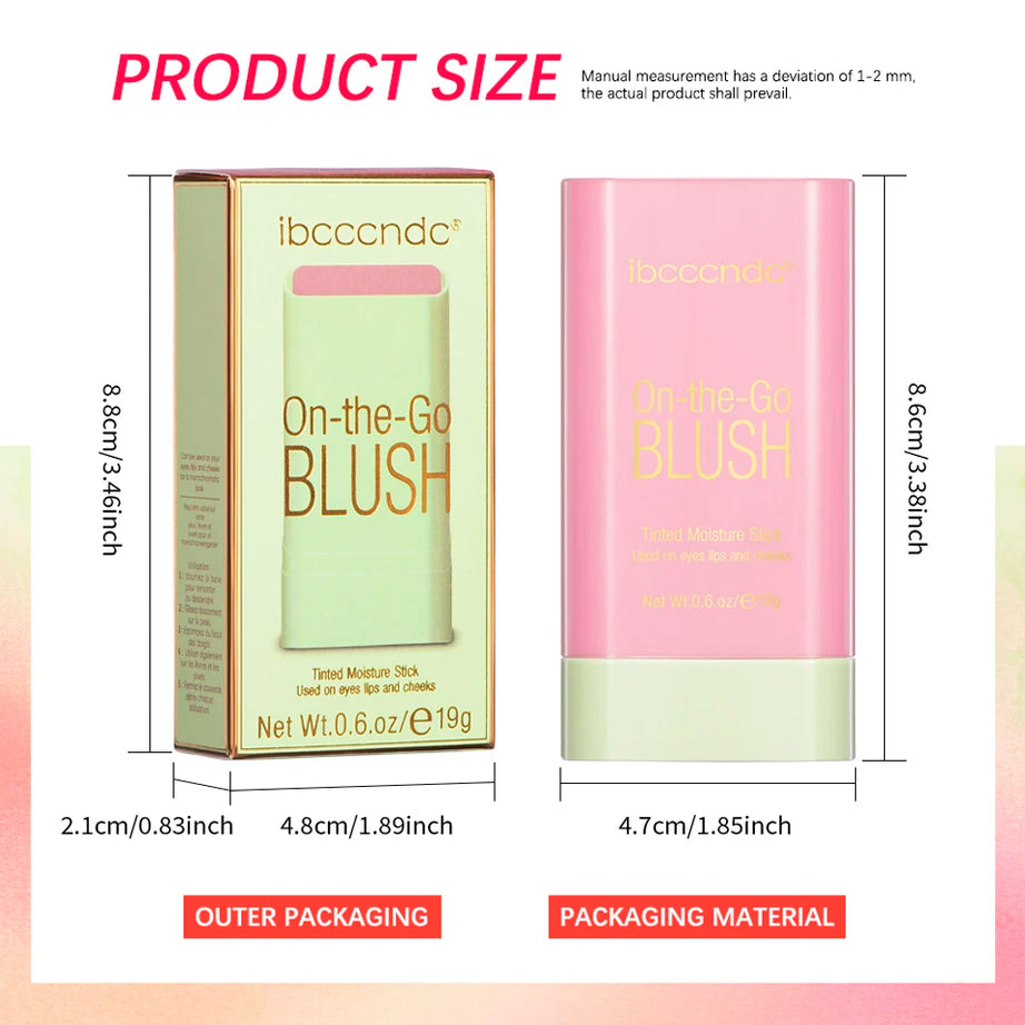 Blush Stick Fonctionnel Maquillage Facile à Colorer Rouge Crème Blush Waterproof Haute Rendu de Couleur Éclat du Teint